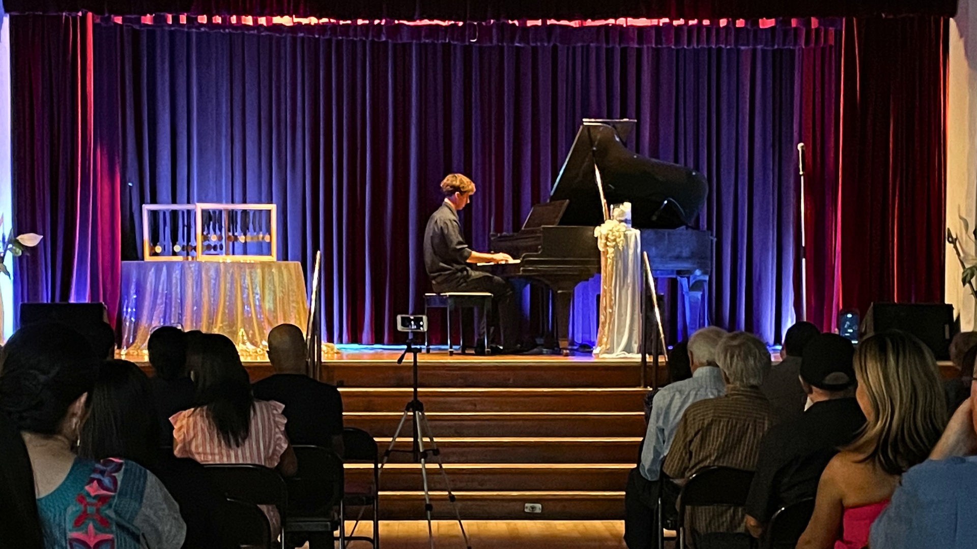 Load video: 12 year old piano student performing Sonatina in F Major on a grand piano.