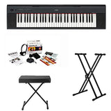 Yamaha NP-32 76-Key Mid-Level Piaggero Portable Digital Piano Bundle with Knox Double X Stand Knox Keyboard Bench and Survival Kit (Includes Power Supply and 2 Year Extended Warranty)